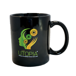 Cafe Utopia Black Mug